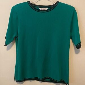 Misook Green Short Sleeve Top Small